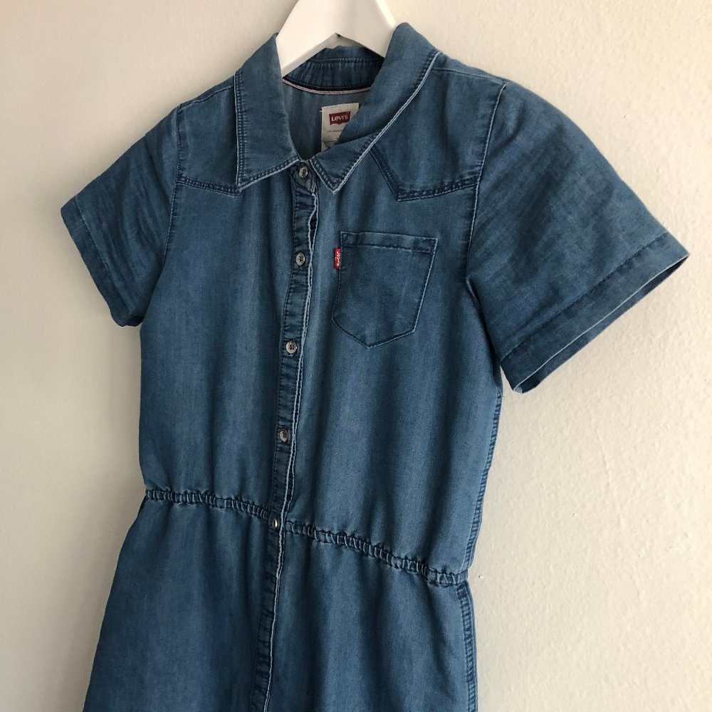Lot of Two Girls 10/12 Preppy Casual Dresses - Levis & Vineyard Vines Dress Set - Picture 3 of 14